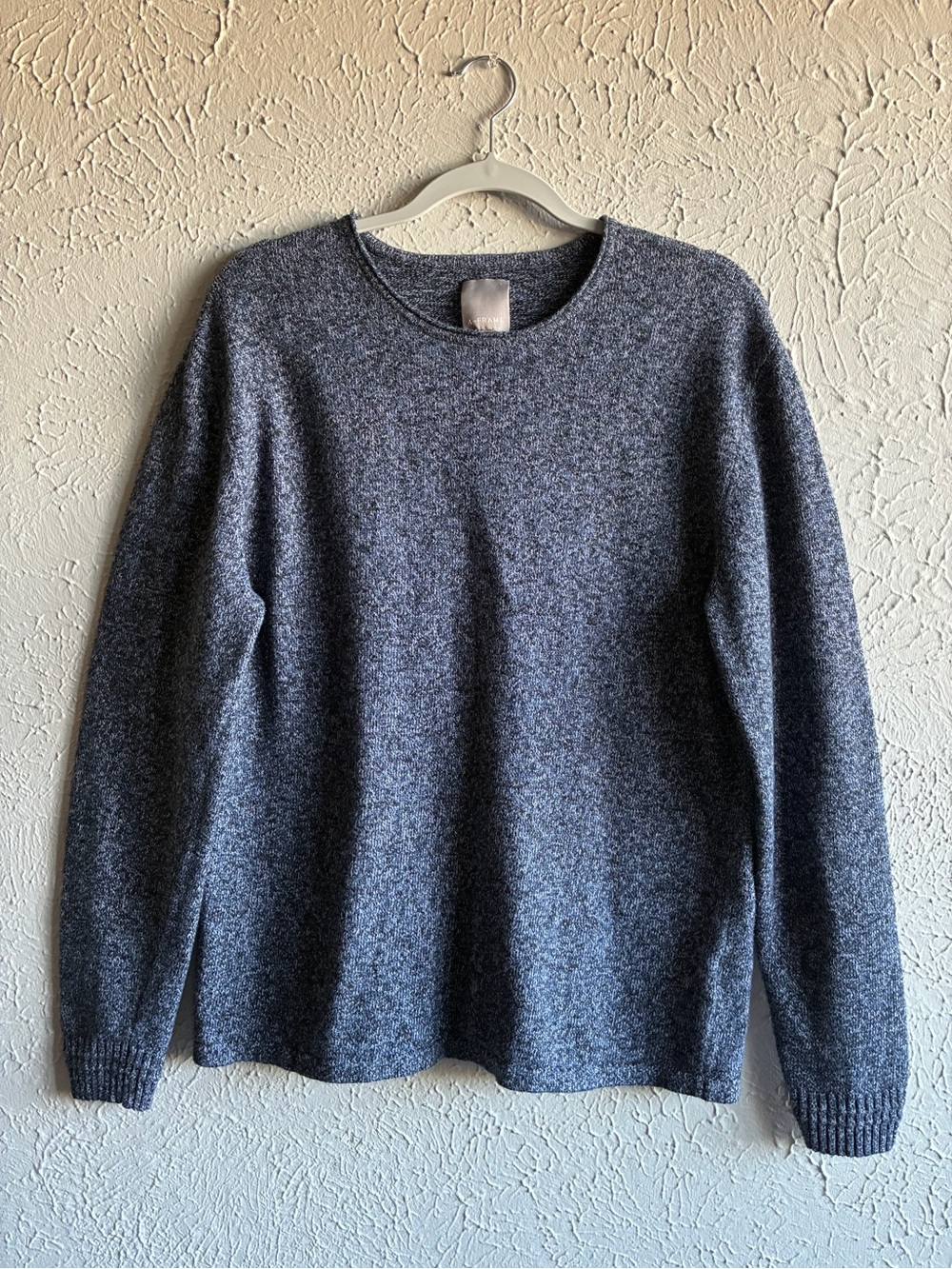 A-Frame Men's Knit Sweater
Blue Crewneck Pullover Size L
Casual Soft Heather